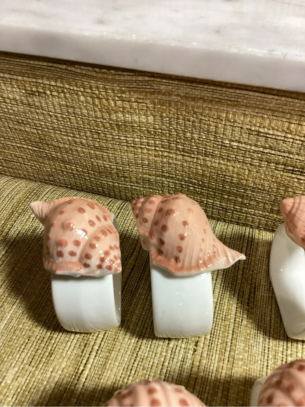 Vintage Ceramic Shell Napkin Rings set of 8